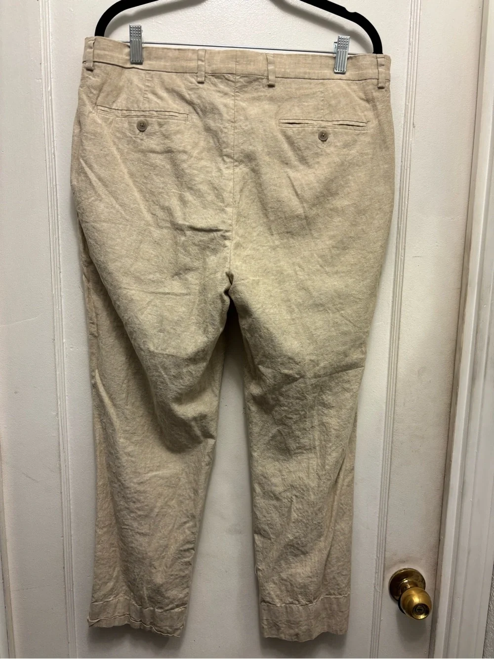 Joseph Abboud JOE Linen Cotton Pants Men's 36x30 Beige‎ Summer Trousers